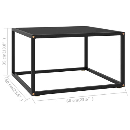 Soffbord svart med svart glas 60x60x35 cm