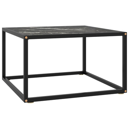 Soffbord svart med svart marmor glas 60x60x35 cm