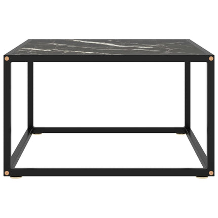 Soffbord svart med svart marmor glas 60x60x35 cm