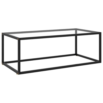 Soffbord svart med härdat glas 100x50x35 cm