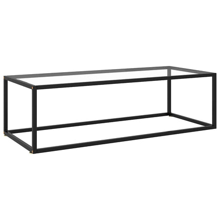 Soffbord svart med härdat glas 120x60x35 cm