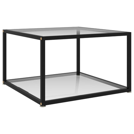 Soffbord transparent 60x60x35 cm härdat glas
