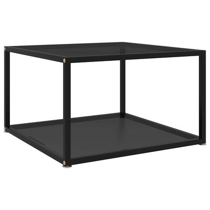 Soffbord svart 60x60x35 cm härdat glas