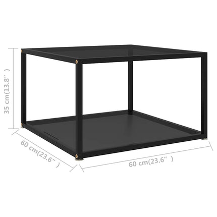 Soffbord svart 60x60x35 cm härdat glas