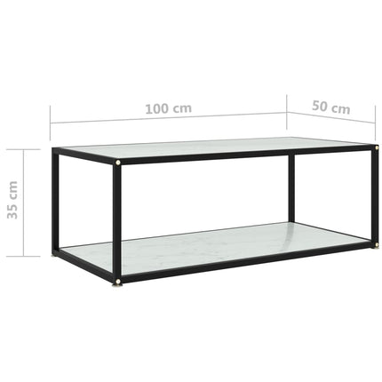 Soffbord vit 100x50x35 cm härdat glas