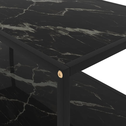Soffbord svart 100x50x35 cm härdat glas