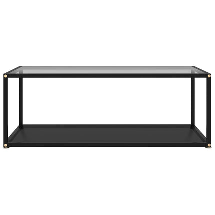 Soffbord genomskinligt och svart 100x50x35 cm härdat glas