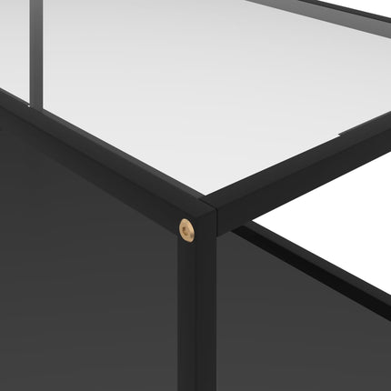Soffbord genomskinligt och svart 100x50x35 cm härdat glas