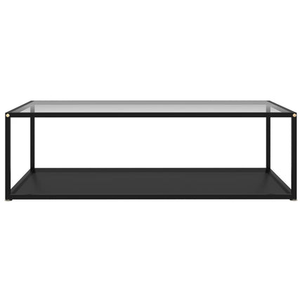 Soffbord transparent och svart 120x60x35 cm härdat glas