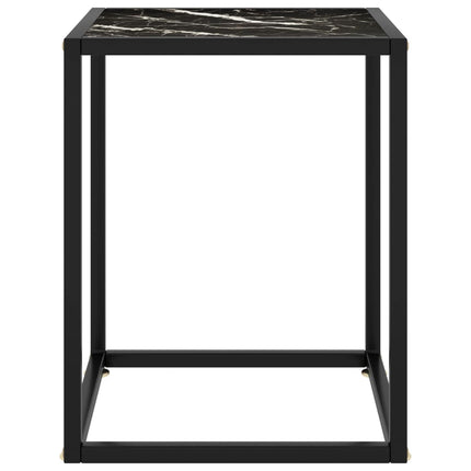 Soffbord svart med svart marmorglas 40x40x50 cm