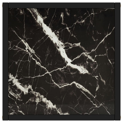 Soffbord svart med svart marmorglas 40x40x50 cm
