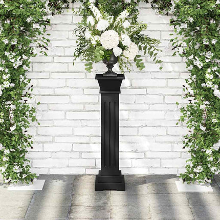 Klassisk blompelare svart 17x17x66 cm MDF