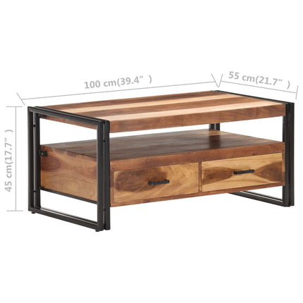 Soffbord 100x55x45cm massivt akaciaträ