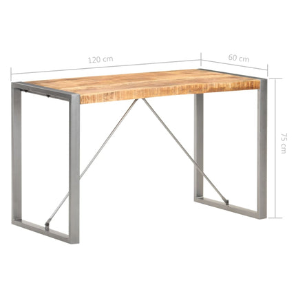 Matbord 120x60x75 cm massivt grovt mangoträ