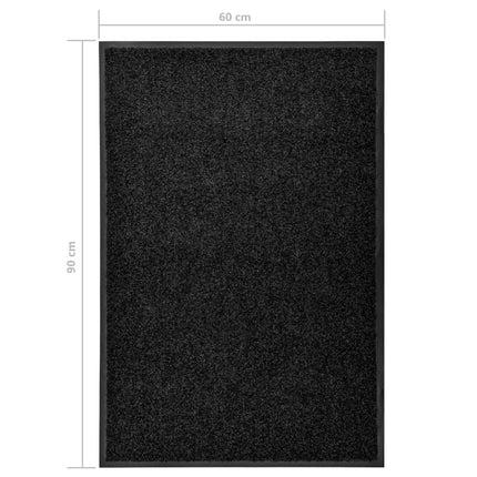 Dörrmatta tvättbar svart 60x90 cm