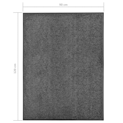 Dörrmatta tvättbar antracit 90x120 cm