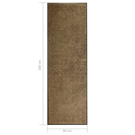 Dörrmatta tvättbar brun 60x180 cm