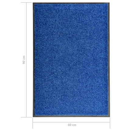 Dörrmatta tvättbar blå 60x90 cm