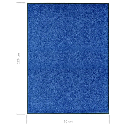 Dörrmatta tvättbar blå 90x120 cm