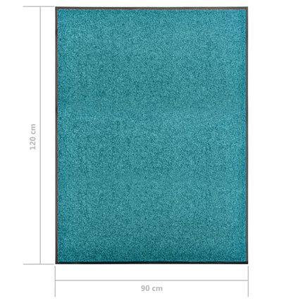 Dörrmatta tvättbar cyan 90x120 cm