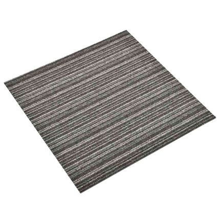 Matta 20 pcs Randig antracit 50 x 50 cm 100% Polypropen