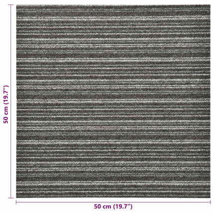 Matta 20 pcs Randig antracit 50 x 50 cm 100% Polypropen