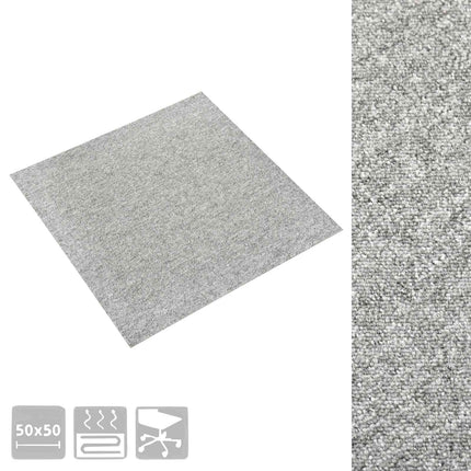 Matta 20 pcs Ljusgrå 50 x 50 cm 100% Polypropen