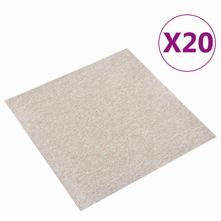 Matta 20 pcs Ljus beige 50 x 50 cm 100% Polypropen