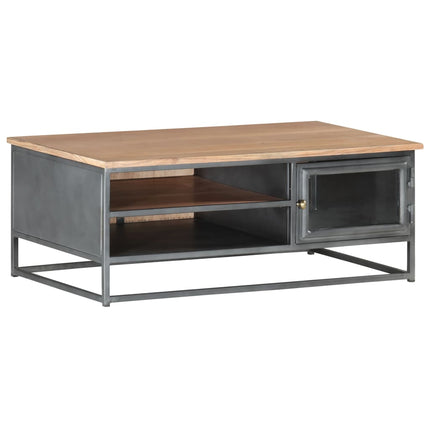 Soffbord grå 90x50x35 cm massivt akaciaträ