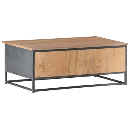 Soffbord grå 90x50x35 cm massivt akaciaträ