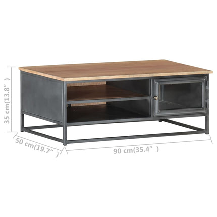 Soffbord grå 90x50x35 cm massivt akaciaträ