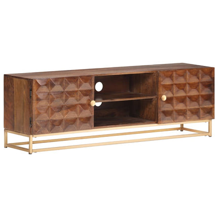 TV-bänk 124x29x45 cm massivt mangoträ