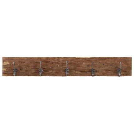 Kroklist med 5 krokar 100x2,5x15 cm massivt återvunnet trä