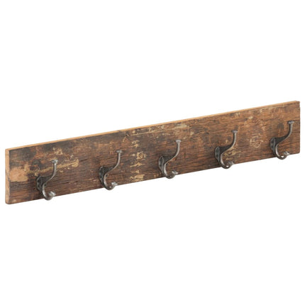 Kroklist med 5 krokar 100x2,5x15 cm massivt återvunnet trä