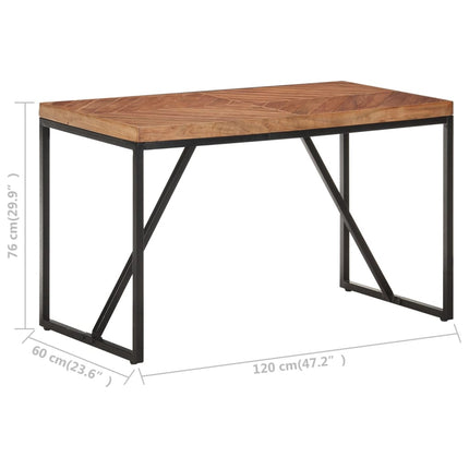 Matbord 120x60x76 cm massivt akaciaträ och mangoträ