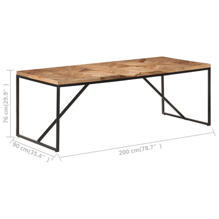 Matbord 200x90x76 cm massivt akaciaträ och mangoträ