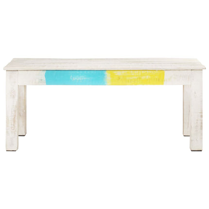 Soffbord vit 110x60x45 cm massivt mangoträ