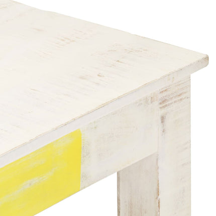 Soffbord vit 110x60x45 cm massivt mangoträ