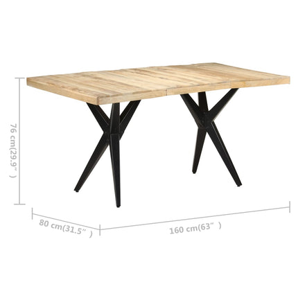 Matbord 160x80x76 cm grovt mangoträ