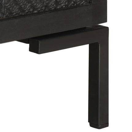 TV-bänk svart 115x30x46 cm massivt grovt mangoträ