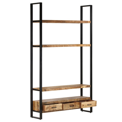 Bokhylla 118x30x200 cm massivt grovt mangoträ