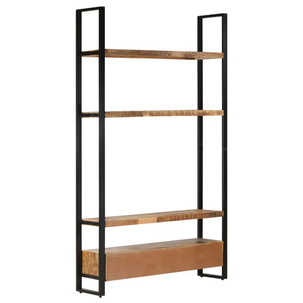 Bokhylla 118x30x200 cm massivt grovt mangoträ