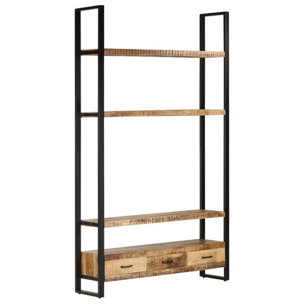 Bokhylla 118x30x200 cm massivt grovt mangoträ