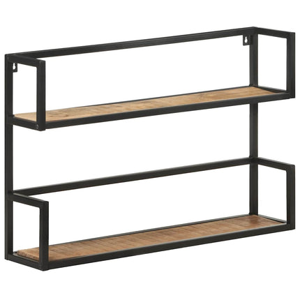 Vägghylla 80x20x60 cm grovt mangoträ
