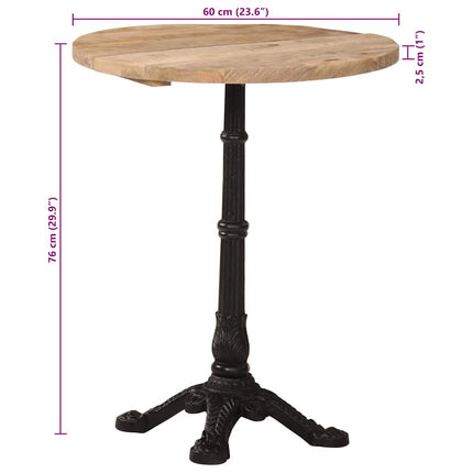 Cafébord Ø60x76 cm grovt mangoträ