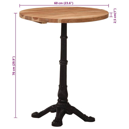 Cafébord Ø60x76 cm massivt akaciaträ