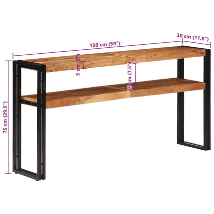 Avlastningsbord 150x30x75 cm massivt akaciaträ