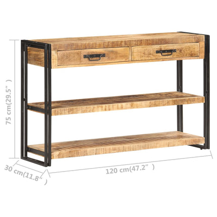Skänk 120x30x75 cm massivt grovt mangoträ