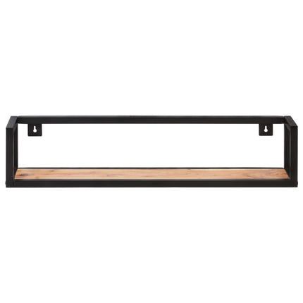 Vägghyllor 2 st 80 cm massivt akaciaträ