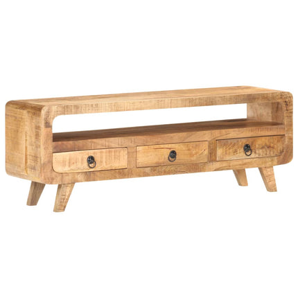 TV-bänk 117x30x41 cm massivt grovt mangoträ